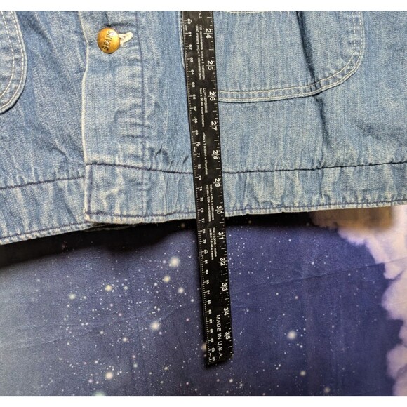 Vintage 70s Sears Denim Chore Coat Blanket Lined Workwear Jacket Size XL - Picture 8 of 8